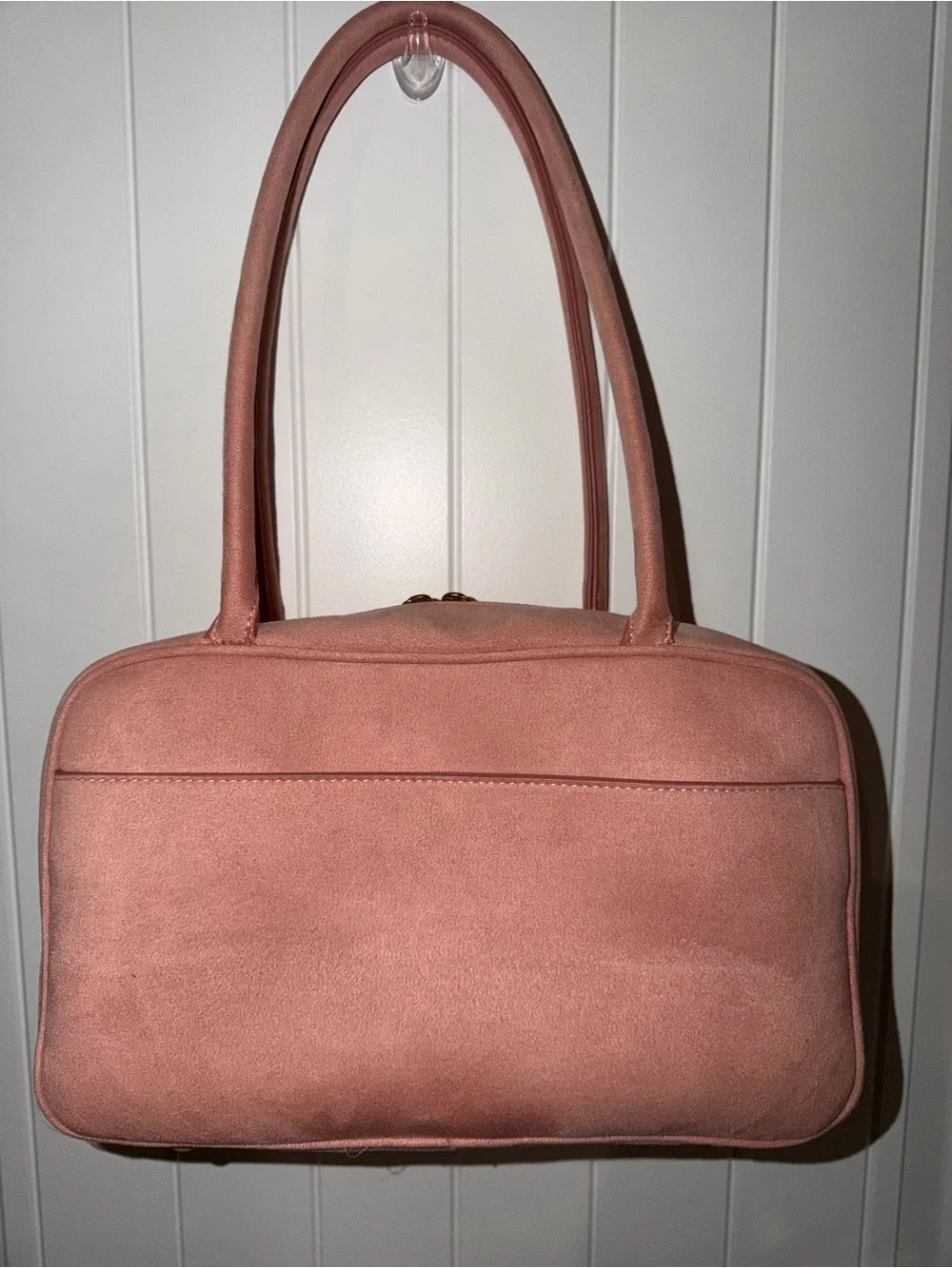 Poppy & Peonies Dusty Pink Suede Satchel